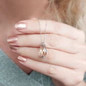 Kadın 925 Ayar Gümüş Swarovski Taşlı Kolye thumbnail 4