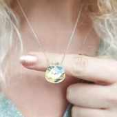 925 Ayar Gümüş Damla Swarovski Taşlı Kolye thumbnail 1