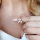 925 Ayar Gümüş Kuğu Kolye thumbnail 3