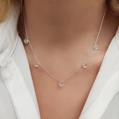 Swarovski Taşlı Kadın Gümüş Kolye - 3
