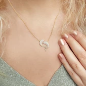 925 Ayar Gümüş Kadın Yunus Balığı Kolye thumbnail 3