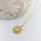 925 Ayar Gümüş Taşlı Güneş Kolye thumbnail 5