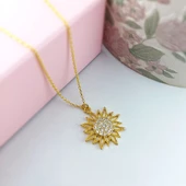 925 Ayar Gümüş Taşlı Güneş Kolye thumbnail 6