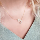 925 Ayar Gümüş Kadın Yunus Balığı Kolye thumbnail 2