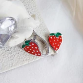 Vaoov 925 Ayar Gümüş Mineli Çilek Çocuk Küpe thumbnail 3