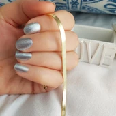 925 Ayar Gümüş Yassı İtalyan Zincir Bileklik thumbnail 5