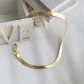 925 Ayar Gümüş Yassı İtalyan Zincir Bileklik thumbnail 4