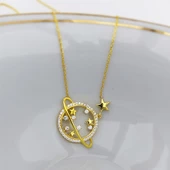 Kadın 925 Ayar Gümüş Gezegen Kolye thumbnail 5