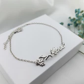 Vaoov 925 Ayar Gümüş Doğum Çiçeği İsimli Bileklik thumbnail 3