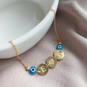 Vaoov 925 Ayar Gümüş Boncuklu Harf Bileklik thumbnail 2