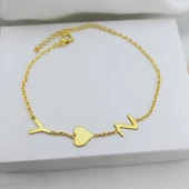 Vaoov 925 Ayar Gümüş İki Harf ve Kalpli Bileklik thumbnail 3