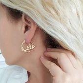 Vaoov 925 Ayar Gümüş İsimli Halka Küpe thumbnail 1