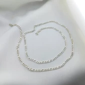 Vaoov 925 Ayar Gümüş Erkek Figaro Zincir thumbnail 3