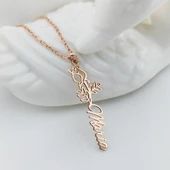 Vaoov 925 Ayar Gümüş Gül İsim Kolye thumbnail 3