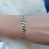 Vaoov 925 Ayar Gümüş Doğum Çiçeği İsimli Bileklik thumbnail 4