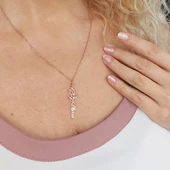 Vaoov 925 Ayar Gümüş Gül İsim Kolye thumbnail 2