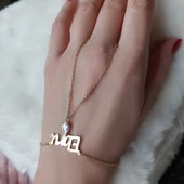 Vaoov 925 Ayar Gümüş Dama Taşlı İsimli Şahmeran Bileklik thumbnail 3