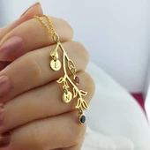 Vaoov 925 Ayar Gümüş Renkli Taşlı Sallantılı Kolye thumbnail 5