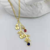 Vaoov 925 Ayar Gümüş Renkli Taşlı Sallantılı Kolye thumbnail 3