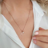 Vaoov 925 Ayar Gümüş Aslan Burcu Kolye thumbnail 2