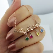 Vaoov 925 Ayar Gümüş Renkli Taşlı Kolye thumbnail 2