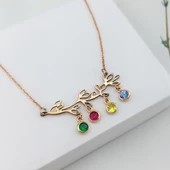 Vaoov 925 Ayar Gümüş Renkli Taşlı Kolye thumbnail 3