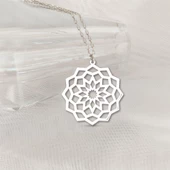 Vaoov 925 Ayar Gümüş Geometrik Desenli Kolye - 1