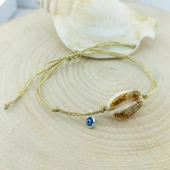 Vaoov 925 Ayar Gümüş Midye Kabuğu Nazar Bileklik thumbnail 2