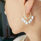 Vaoov 925 Ayar Gümüş Jessica İnci Küpe thumbnail 4