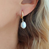 Vaoov 925 Ayar Gümüş İnci Küpe thumbnail 2