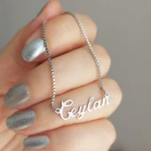 Vaoov 925 Ayar Gümüş Venezia Zincirli İsim Kolye thumbnail 3