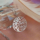 Vaoov 925 Ayar Gümüş Singapur Zincirli İsimli Hayat Ağacı Kolye thumbnail 3