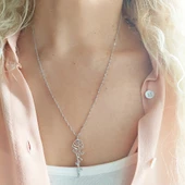 Vaoov 925 Ayar Gümüş Singapur Zincirli İsimli Gül Kolye thumbnail 3