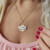 Vaoov 925 Ayar Gümüş Dört İsimli Kalpli Kolye thumbnail 2