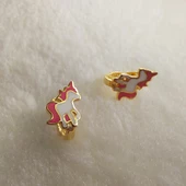 Vaoov 925 Ayar Gümüş Unicorn Çocuk Küpe - 3