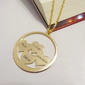 Vaoov 925 Ayar Gümüş Dört İsimli Kalpli Kolye thumbnail 1