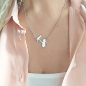 Vaoov 925 Ayar Gümüş Singapur Zincirli Anne Bebek Kolyesi thumbnail 3