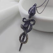 Vaoov 925 Ayar Gümüş Yılanlı Kılıç Kolye thumbnail 1