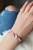 Vaoov Pembe ve Beyaz Taşlı İpli Bileklik - 1