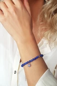 VAOOV 925 Ayar Gümüş Mavi Kuvars Taşlı Nazar Bileklik thumbnail 1