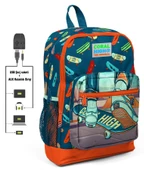 Coral High Kaykay Baskılı Okul Çantası ve Beslenme Çantası Seti - Erkek Çocuk - USB Soketli thumbnail 2