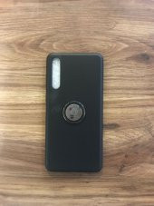 Huawei P20 Pro Yüzüklü Siyah Silikon Kılıf - 1