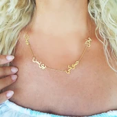 Vaoov 925 Ayar Gümüş Arapça Dört İsim Kolye thumbnail 2