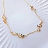 Vaoov 925 Ayar Gümüş Arapça Dört İsim Kolye thumbnail 3