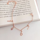 Vaoov 925 Ayar Gümüş Dört Rakamlı Zincir Bileklik thumbnail 1