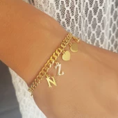 Vaoov 925 Ayar Gümüş Harfli Kalp Kelepçe Bilezik thumbnail 2