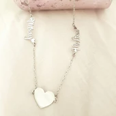 Vaoov 925 Ayar Gümüş İki İsimli Kalp Kolye thumbnail 2