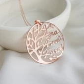 Vaoov 925 Ayar Gümüş Kişiye Özel İsimli Hayat Ağacı Kolye thumbnail 5