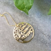 Vaoov 925 Ayar Gümüş Kişiye Özel İsimli Hayat Ağacı Kolye thumbnail 8