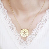 Vaoov 925 Ayar Gümüş Kişiye Özel Beş Yapraklı Plaka Kolye thumbnail 1